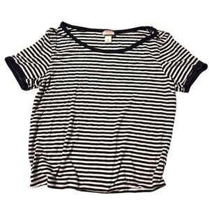 Mossimo Supply Co. Black and White Striped Ribbed T-Shirt‎ Womens Size S